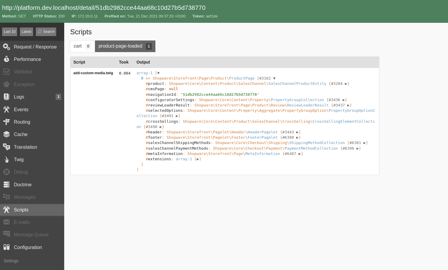 Output of debug.dump()